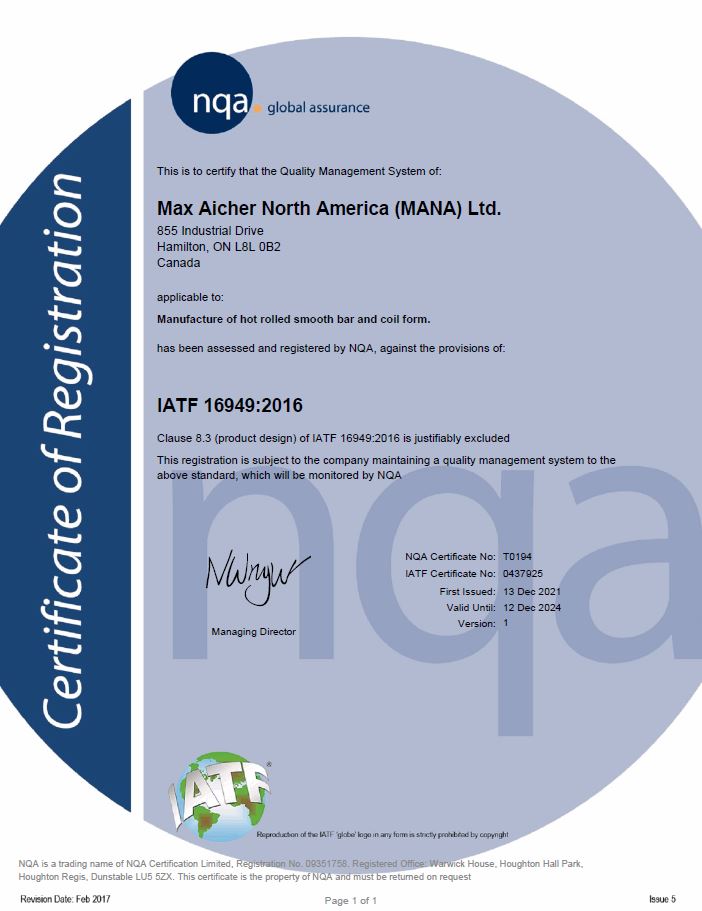 IATF Cert 2021